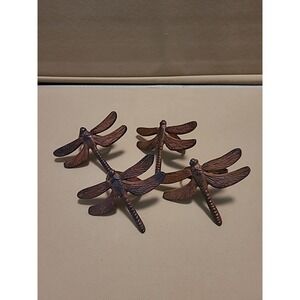 Vintage Rust Dragonfly Napkin‎ Rings Metal Pier 1 Set Of 4